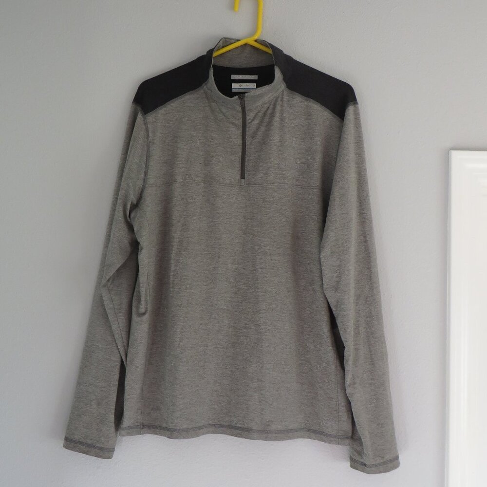 Columbia mens omni wick light jacket size M gray long sleeve 1/4 zip
